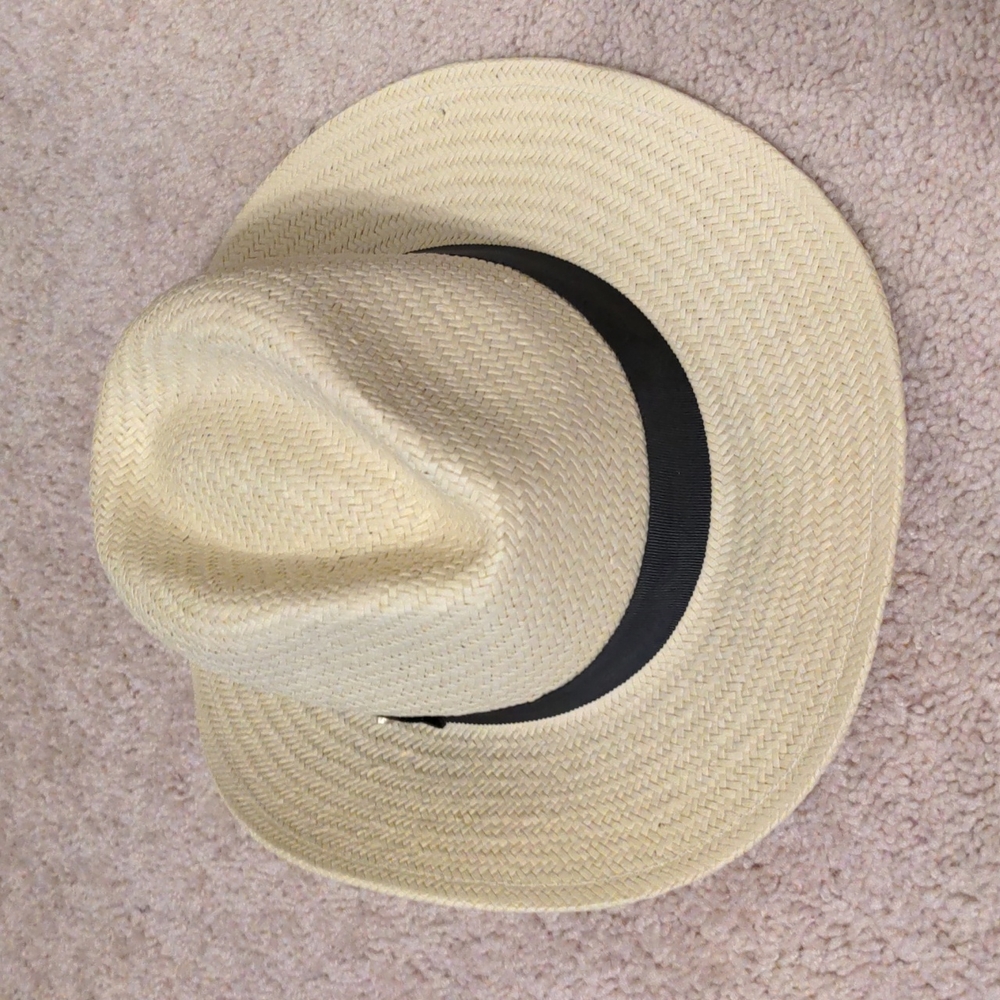 🎉HP🎉 NEW Kate Spade Trilby Hat in Natural with Black Trim - Picture 9 of 12